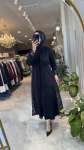Firuze abaya ikili takım  Siyah