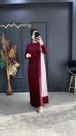 Güzide merserize elbise (2959) Bordo