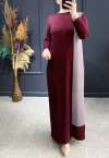 Güzide merserize elbise (2959) Bordo