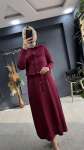 Love merserize elbise-hırka takım(2973) Bordo