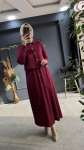 Love merserize elbise-hırka takım(2973) Bordo
