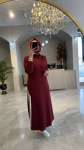 Realite elbise Bordo