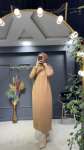 SURA MERSERİZE ELBİSE (2878) Camel