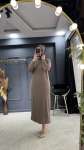 TUBA MERSERİZE ELBİSE(2955) Vizon