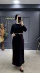 TUBA MERSERİZE ELBİSE(2955) Siyah
