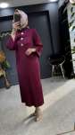 Umay merserize elbise Bordo