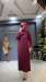 TUBA MERSERİZE ELBİSE(2955) Bordo